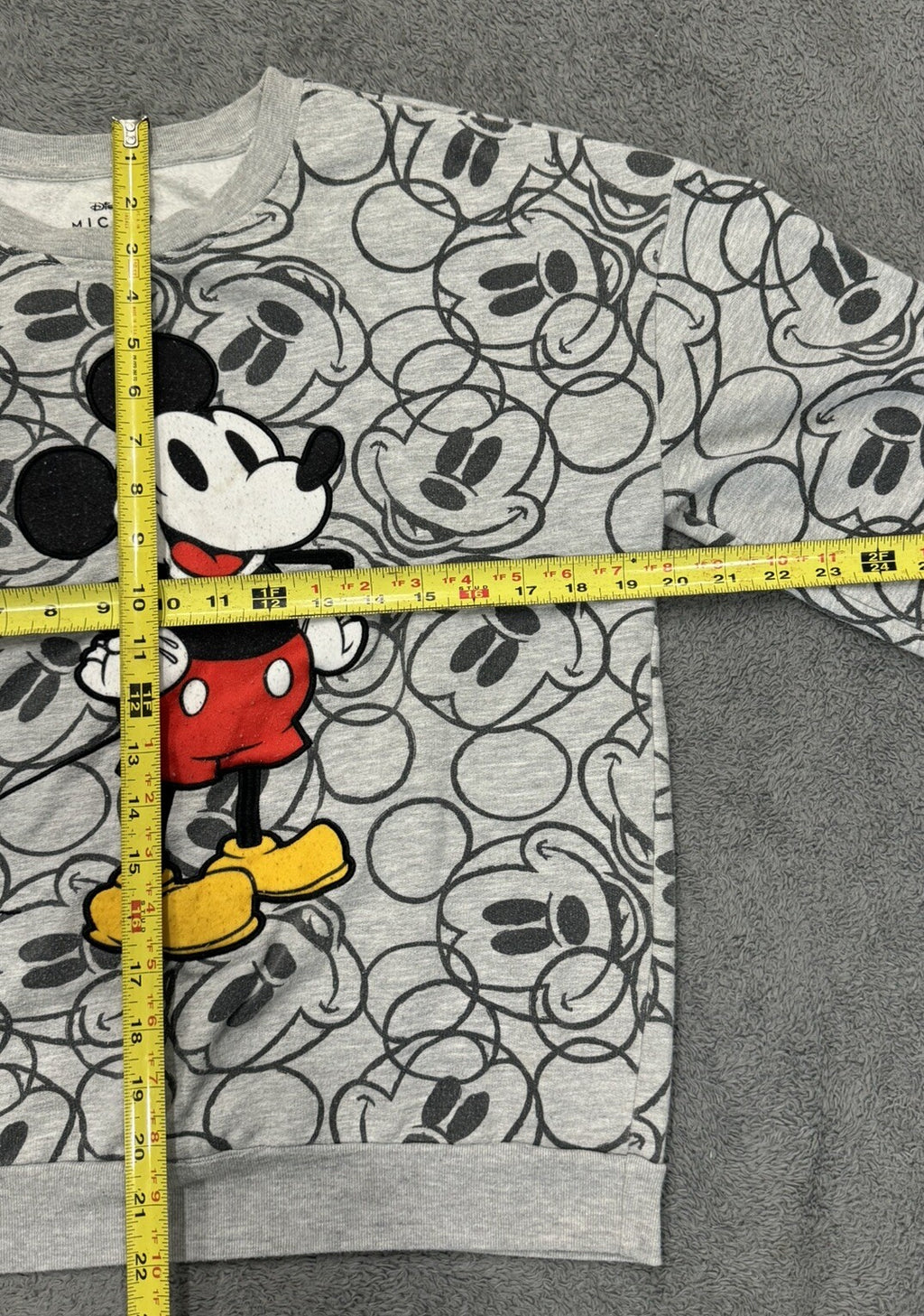 Disney Mickey Mouse Youth Large Gray Mickey Design Pullover Sweater