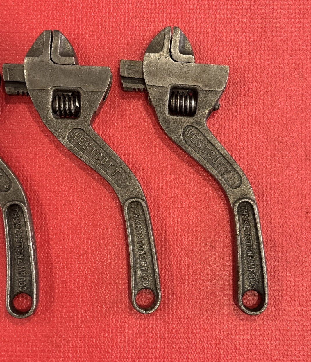 Westcott 10” No. 80 Adjustable Wrench Curved Handle Keystone MFG Buffalo 3pc Lot