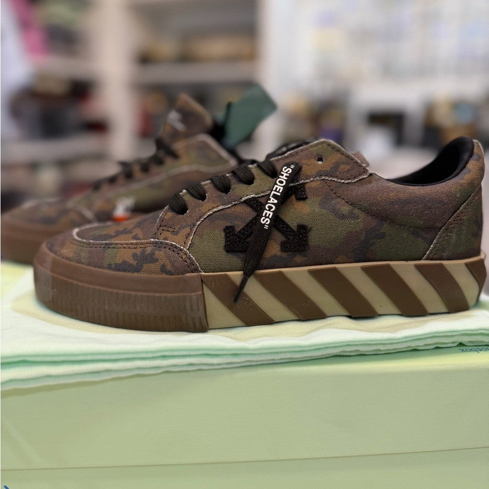 Off-White Vulcanized Military Black Camo Canvas Sneakers