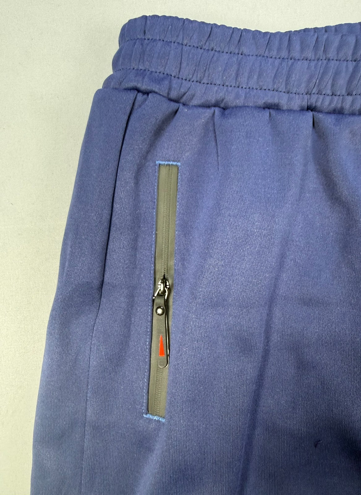 Men's Athletic Joggers Large Blue Zipper Pockets Gym Track Pants 100% Polyester
