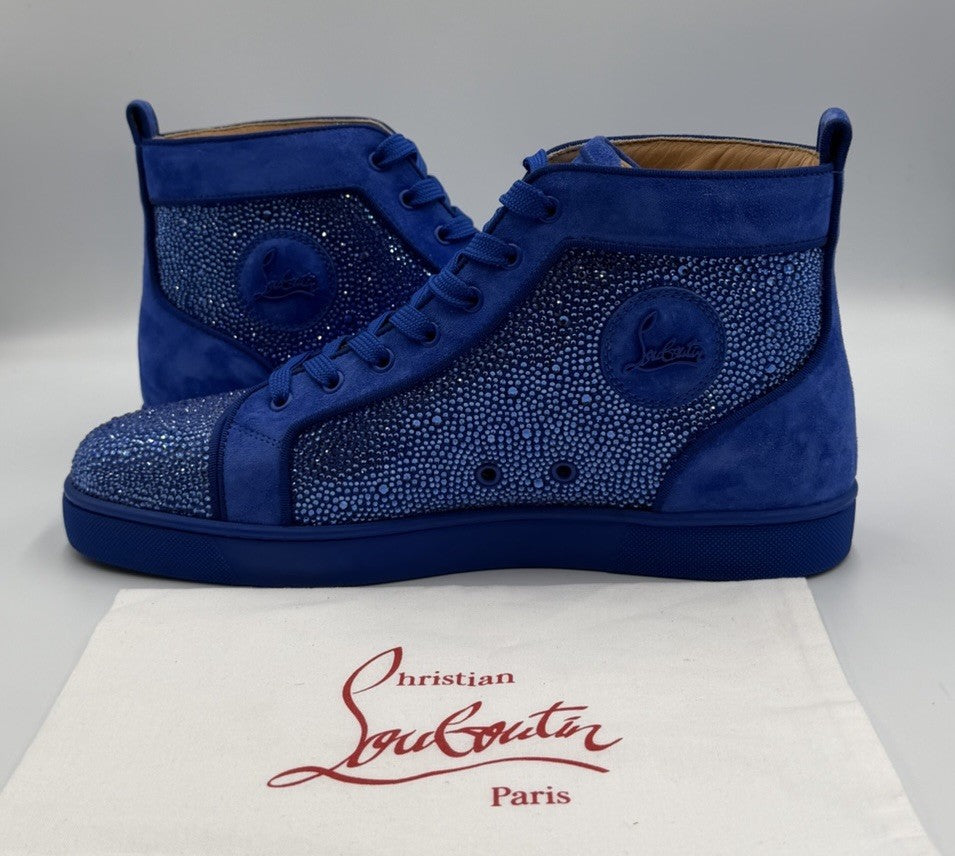 NEW Authentic Christian Louboutin Crystal Strass Sneakers Mens Size 44 EU; 11 US