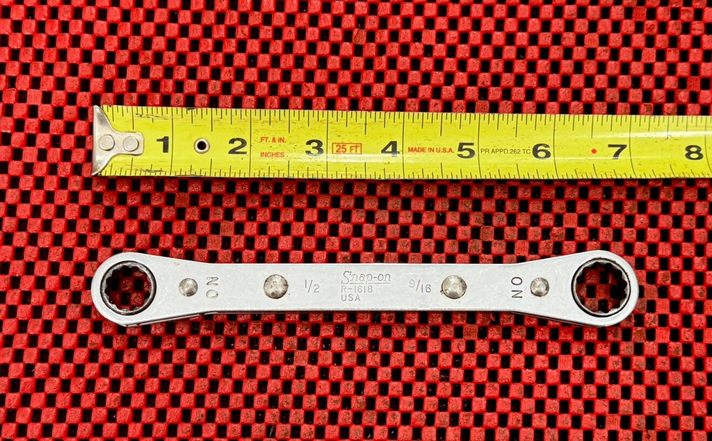 Snap-On Tools R1618 Double Box End Ratcheting Wrench 1/2” x 9/16” 12PT USA