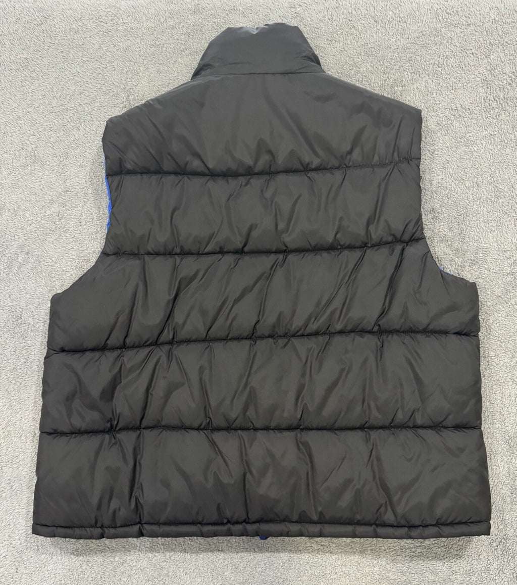Athletic Works Men’s Size XL Puffer Vest Reversible Black & Blue W/ Pockets