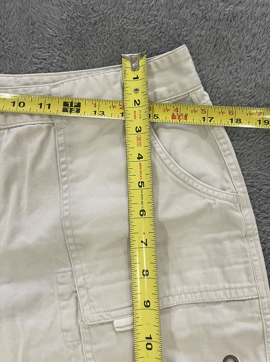 BAY STUDIO KHAKIS PETITE SIZE 12P WOMENS CAPRI SHORTS CARGO COTTON