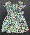 NWT Gap Knee Length Smocked Dress Girls L(10/12) Multicolor Floral Short-Sleeve