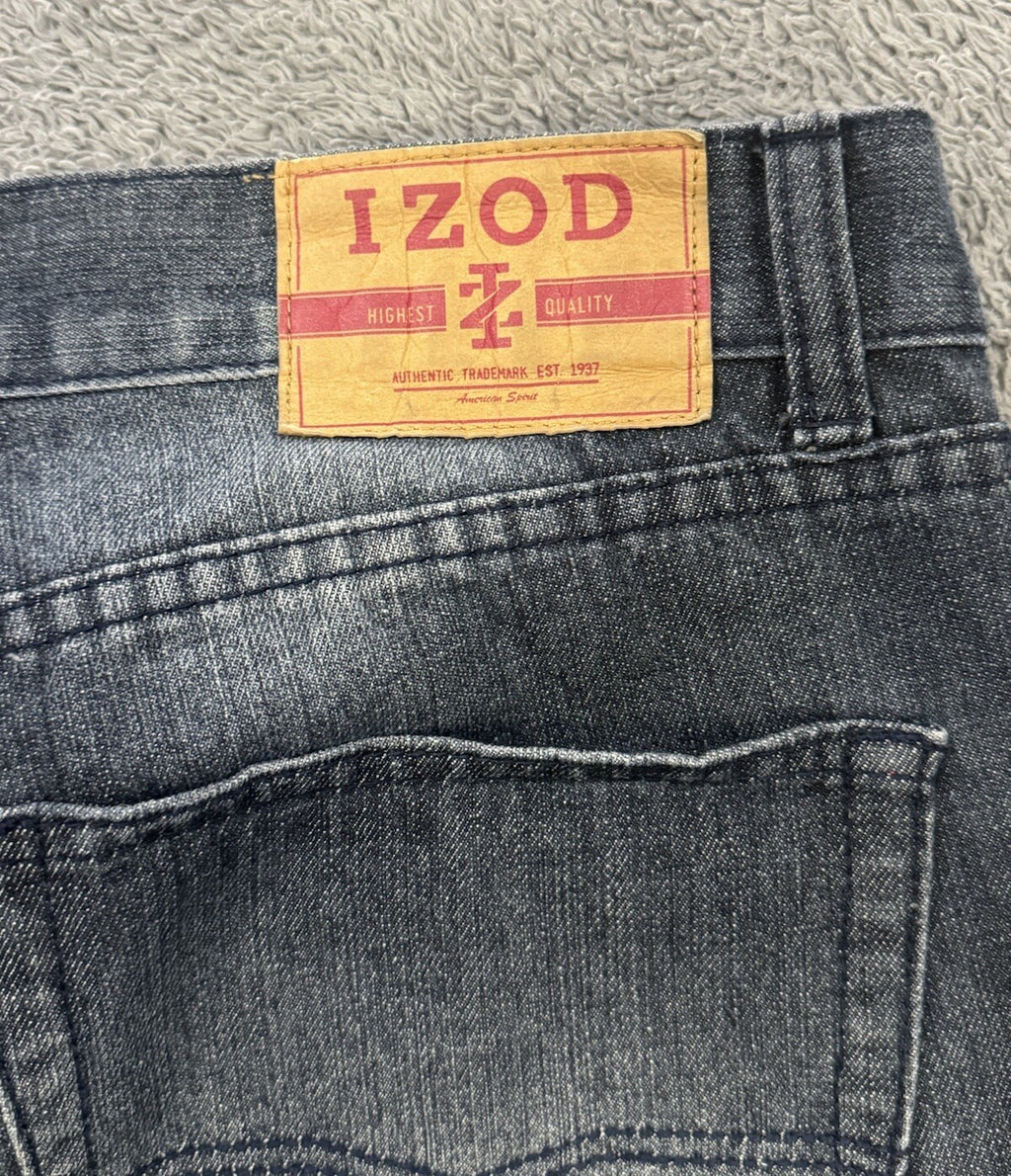 Izod Men's 5 Pocket Slim Straight Fit Blue Jeans Size 38x32 RN 110237