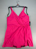 Land's End Adjustable Strap Pull On-Swim Dress Women's XL Pink Sleeveless Preppy