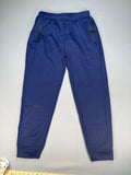 Men's Athletic Joggers Large Blue Zipper Pockets Gym Track Pants 100% Polyester
