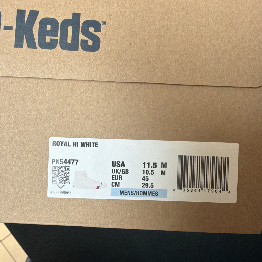 Pro-Keds Royal Men's size 11.5 Hi Lace Up White Leather Canvas Shoes Sneaker