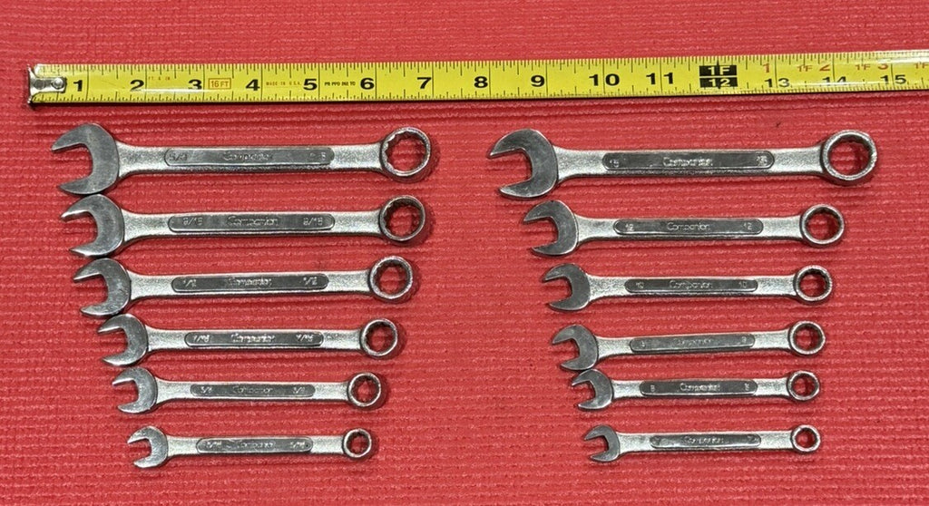 Vintage Companion 12 pc SET Combination Wrenches MATRIC & SAE NICE