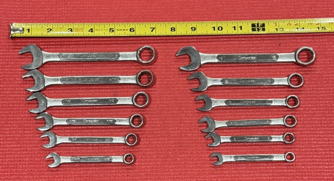 Vintage Companion 12 pc SET Combination Wrenches MATRIC & SAE NICE