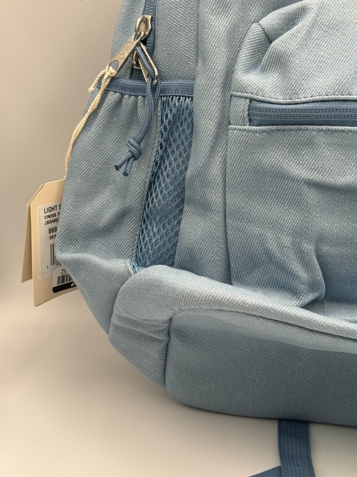 NWT JanSport Cross Town Plus Remix Light Blue Denim Backpack 15" School Bag