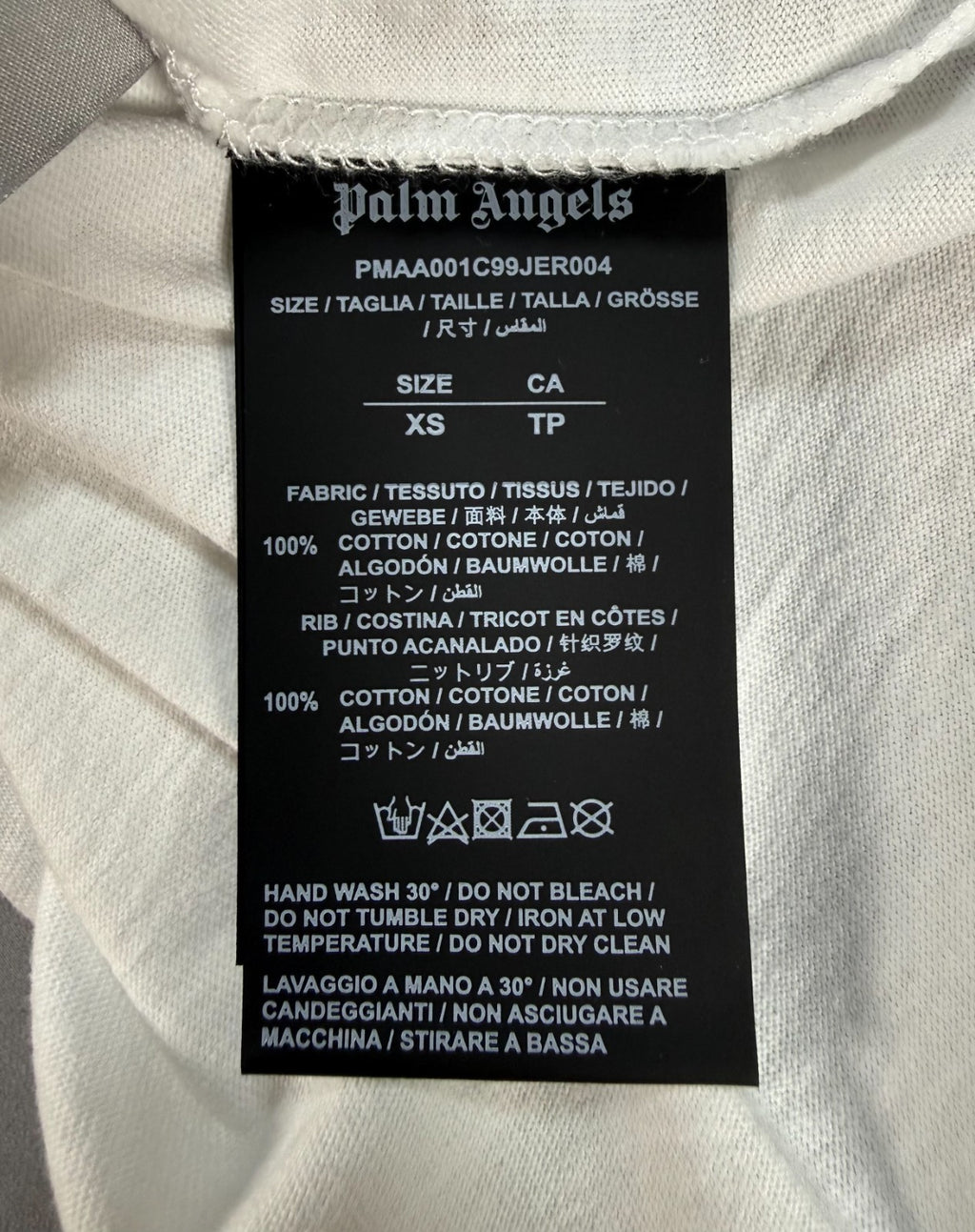 Palm Angels Sprayed London Logo Print T-Shirt Men's XS White Short Sleeve Casual