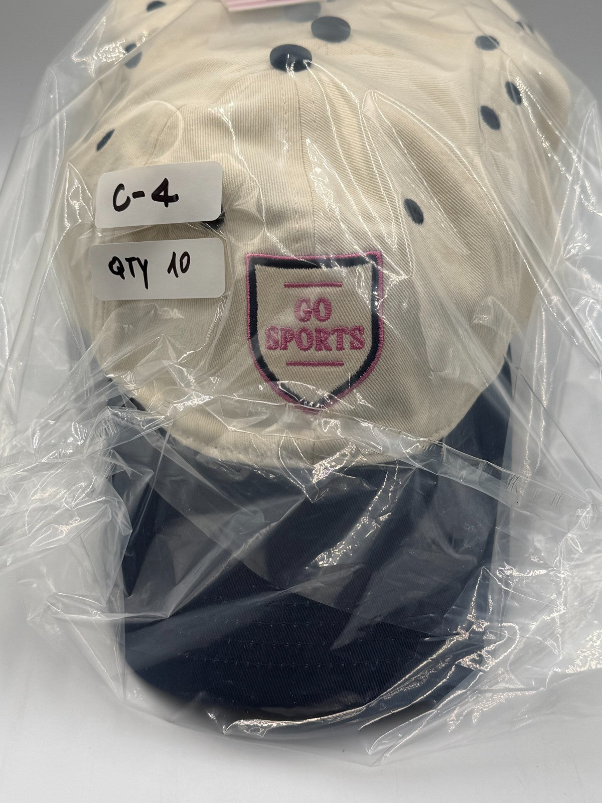 Frasier Sterling Go Sports Strapback Hat Cream Navy Adjustable Baseball Cap