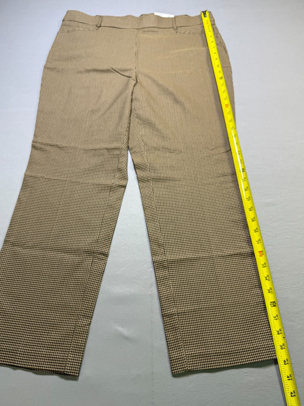 NWT Rafaella Houndstooth Pattern Stretch Pants Women's 18 Rich Khaki City Preppy