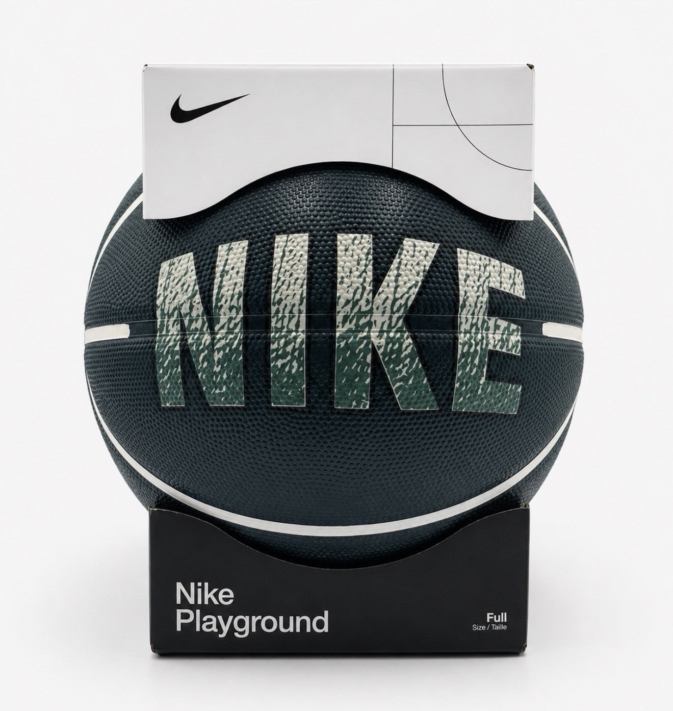 New Nike Playground Basketball 29.5" Black Green Graphic Outdoor - Size 7