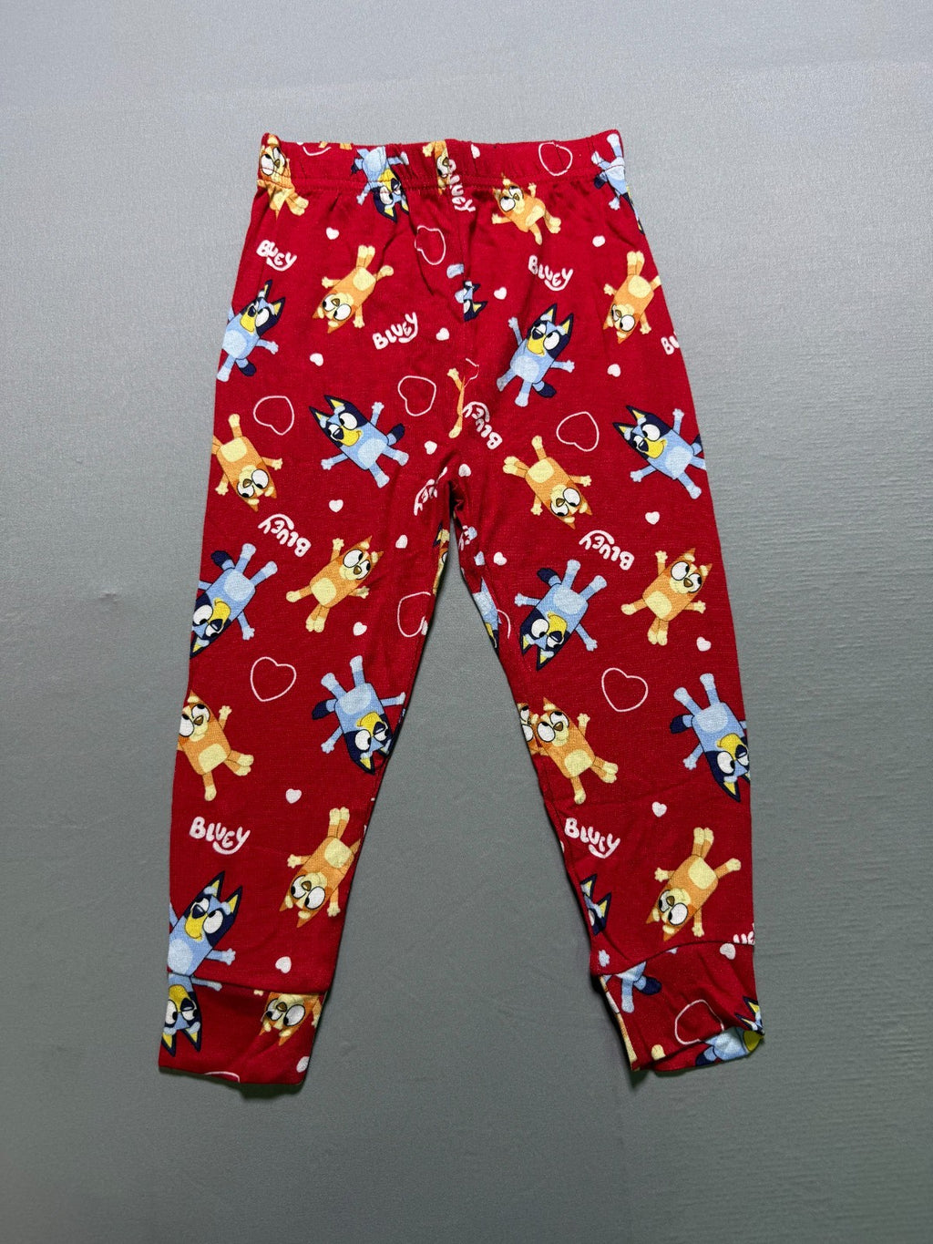 Bluey and Pretzel Character Valentines 2-Piece Pajama Set Toddlers 2T Red Comfy