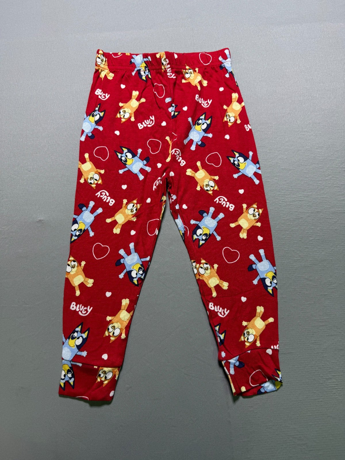 Bluey and Pretzel Character Valentines 2-Piece Pajama Set Toddlers 2T Red Comfy