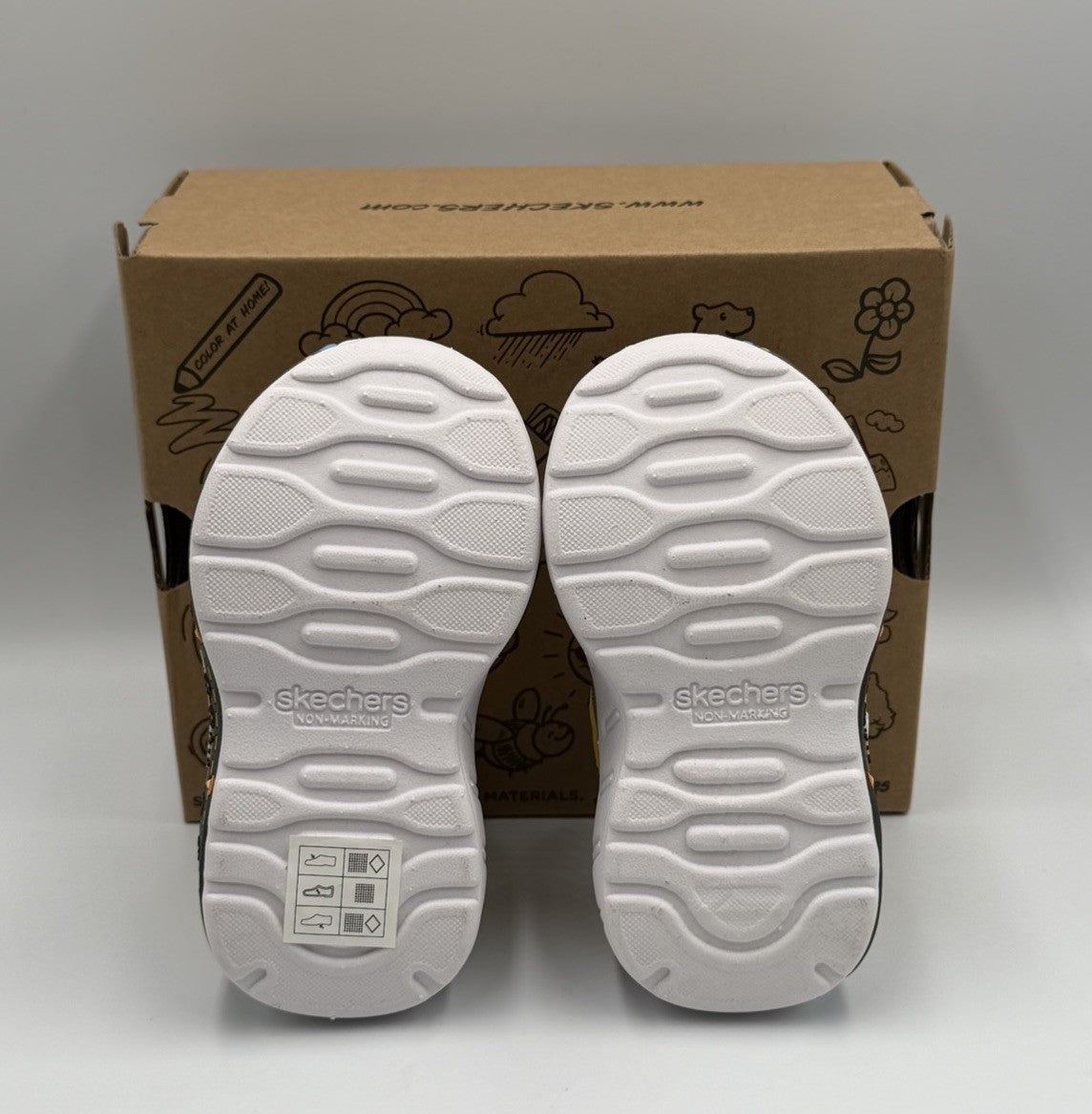 NEW Sketchers Vroom Sneakers Toddler Boys Size 5 Gray Yellow Construction Trucks