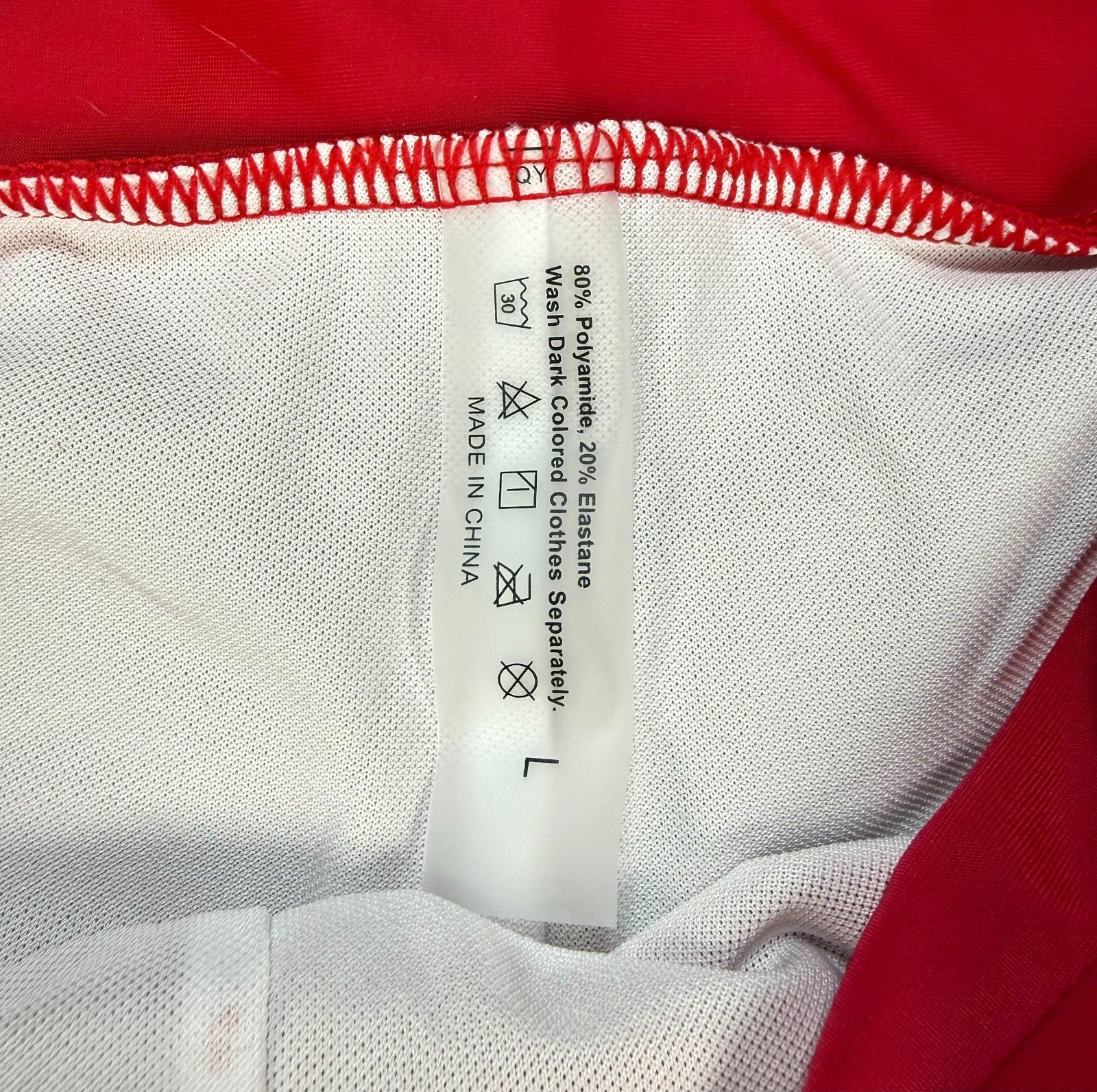 SherryDC High Waisted Swim Short Womens Large Red Adjustable Bikini Bottom