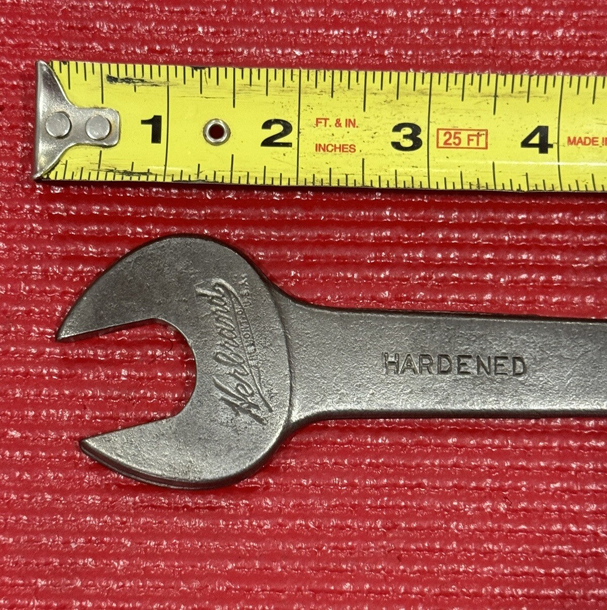 Vintage Herbrand Tools Hardened 629-D, SAE 3/8" x 1/2" Open End Wrench Made USA