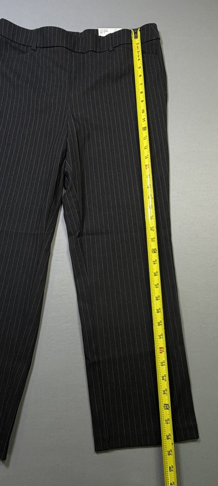 NWT Rafaella Pull-on Stretch Pants Women 16 Black Graphite Stripe Classic Preppy
