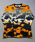 Create 2MRW Crew Neck Sweatshirt Men Small Orange Camo Long Sleeve w/ Ribbed Hem