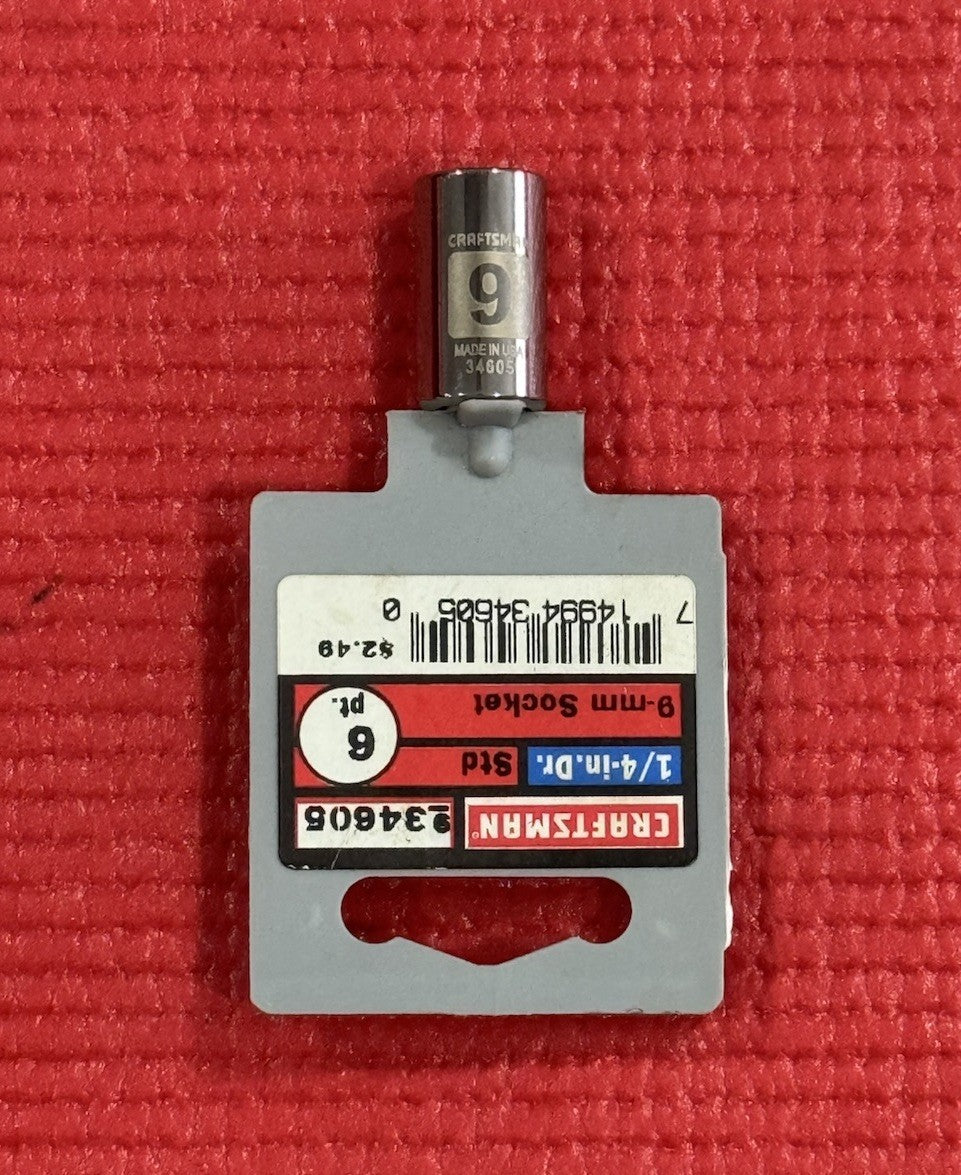 Craftsman 34605 Socket 1/4" Drive 9mm 6pt Easy Read NOS Vintage Made In USA