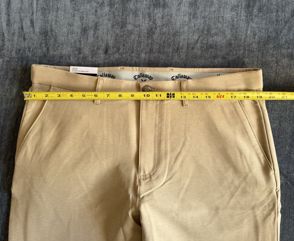 Callaway Opti-Dri Stretch Golf Pants Chinchilla Beige Mens 36x30 Performance NWT