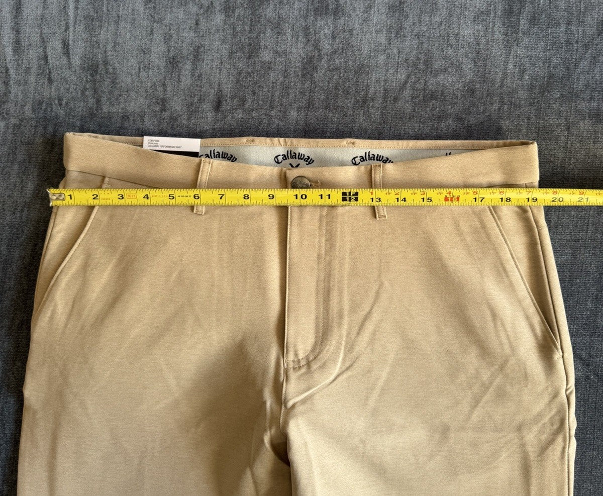 Callaway Opti-Dri Stretch Golf Pants Chinchilla Beige Mens 36x30 Performance NWT