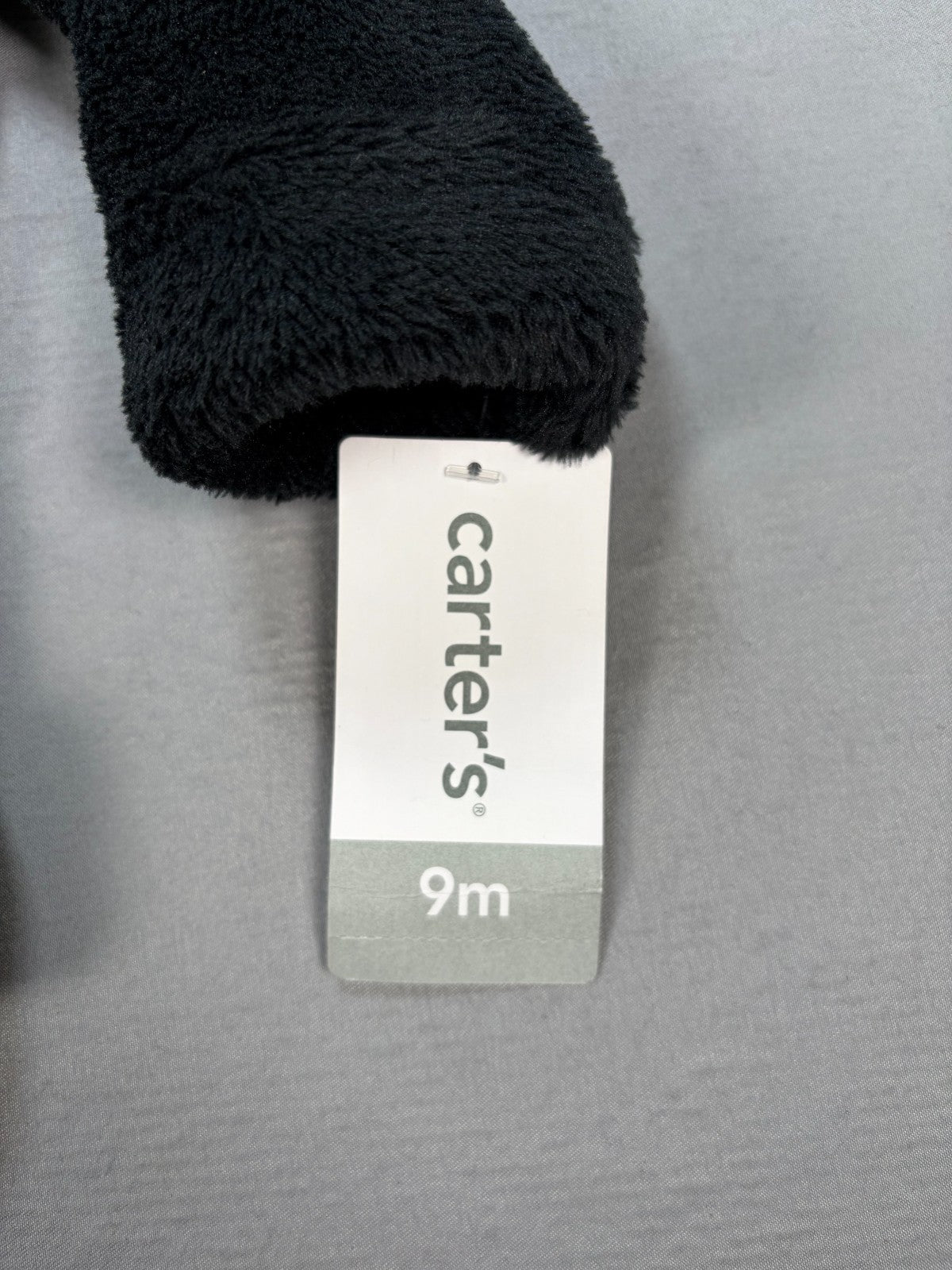 NWT Carter's Fleece Hooded Jacket Toddler Baby 9 Months Black Full-Zip Winter