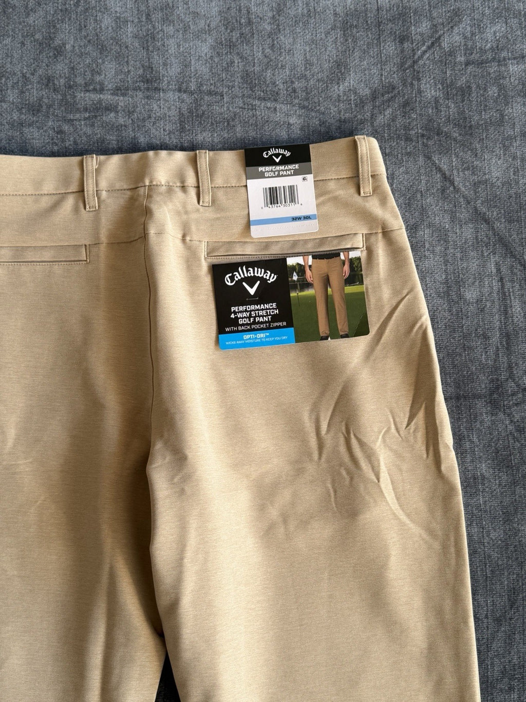 Callaway Opti-Dri Stretch Golf Pants Chinchilla Beige Mens 32x30 Performance NWT