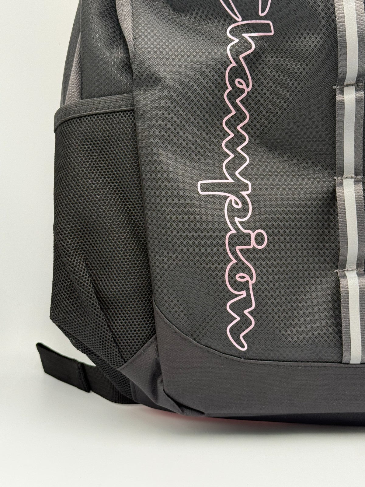 NWT Champion Center Backpack Black Pink Outline Logo Fits 17" Laptop School Bag