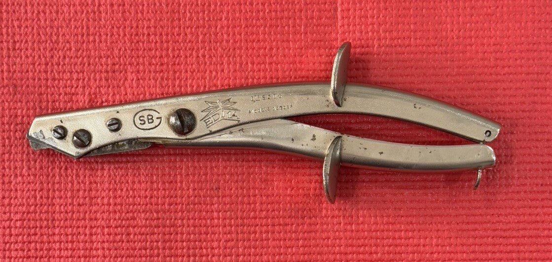 Vintage EDMA SBG TIN NIBBLER SHEARS SNIPS - Made In France Very Rare