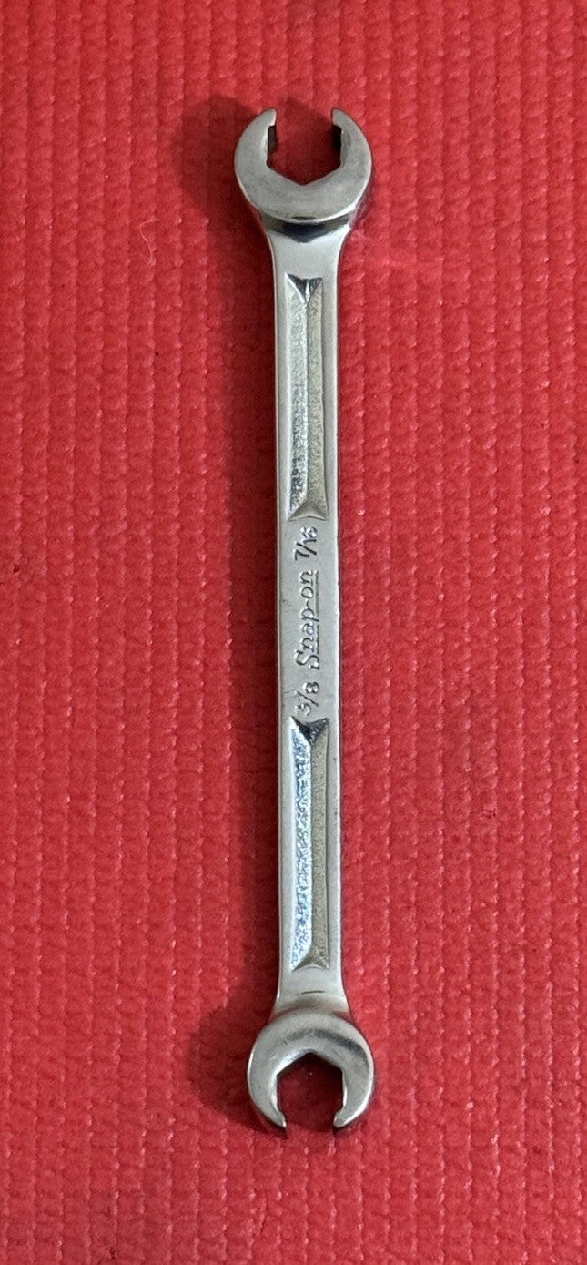 Snap-on Tools Long Chrome Flare Nut Wrench RXH1214S 3/8" x 7/16" 6 Pt 5.75" USA