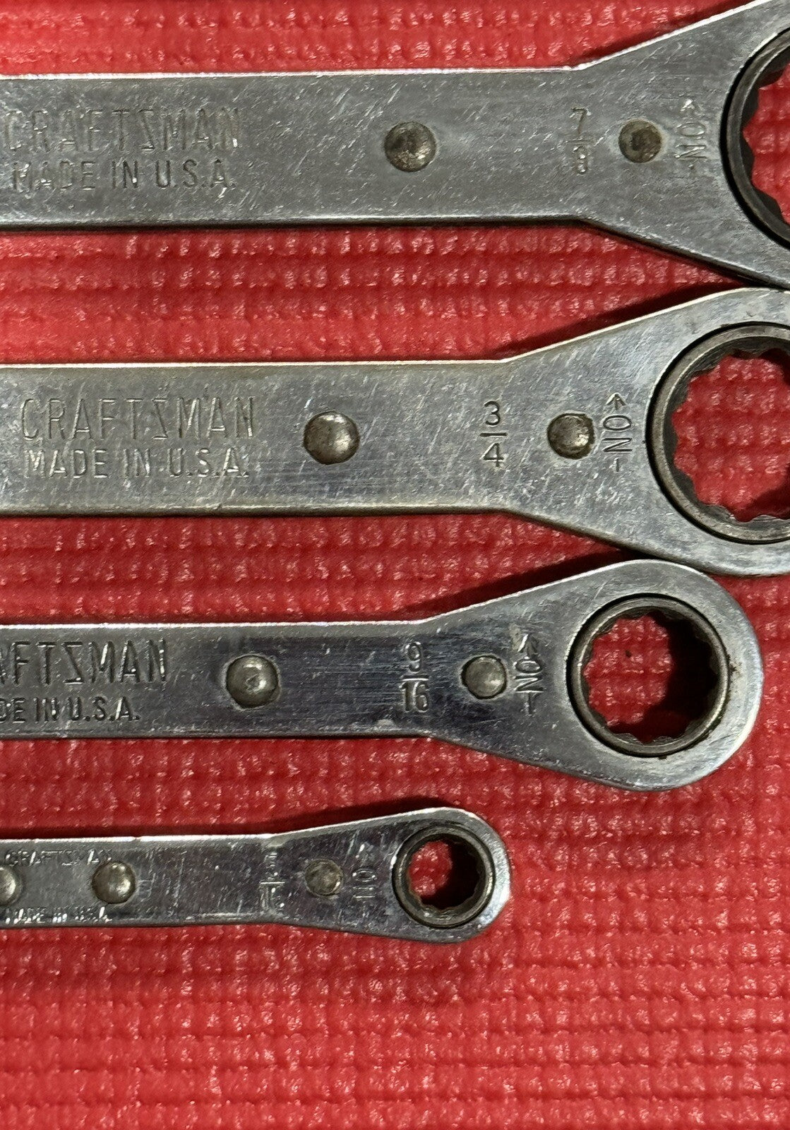 Craftsman 4 Pc Set SAE Ratcheting Box End Wrench Set 12 Point Made In USA