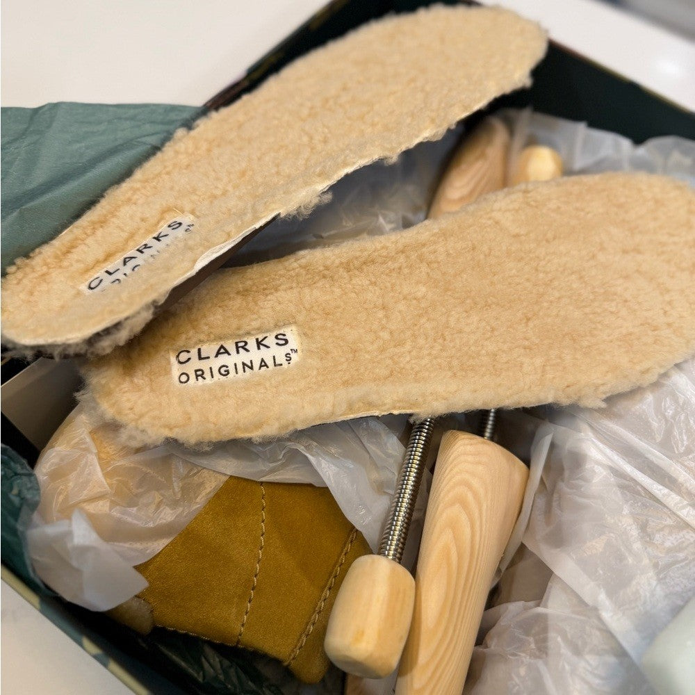 Clarks Mustard Suede Rossendale Shoes