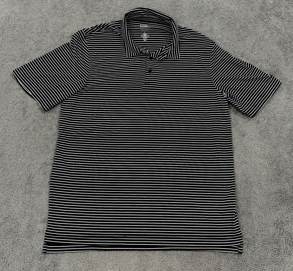 Croft & Barrow Golf Polo Shirt Mens L Blue/White Quick Dry Short Sleeve Polo