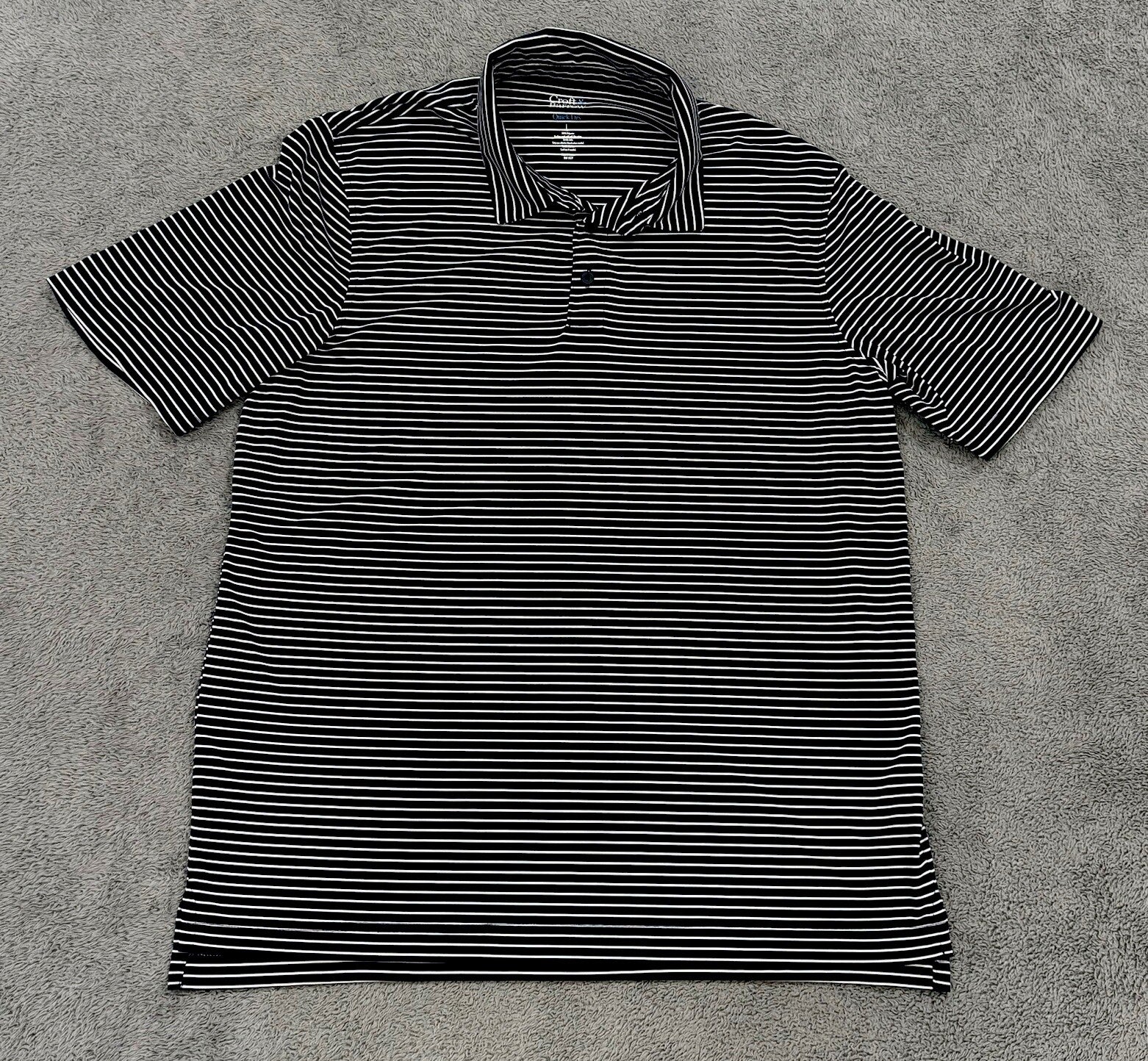 Croft & Barrow Golf Polo Shirt Mens L Blue/White Quick Dry Short Sleeve Polo