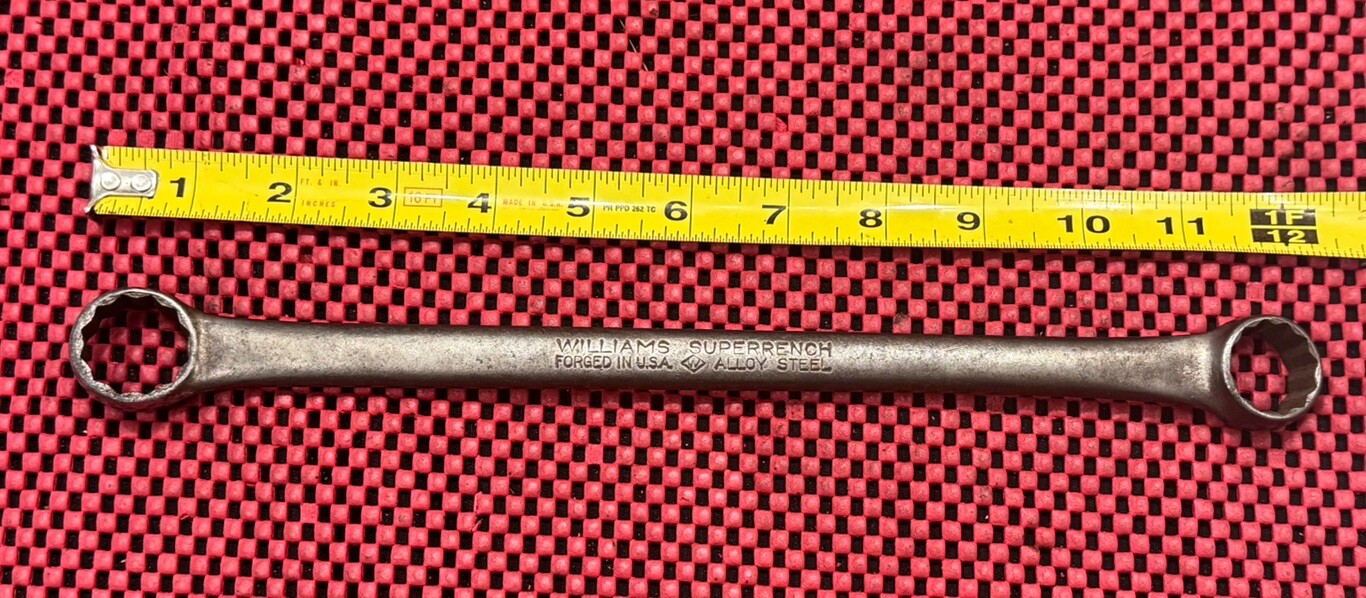 WILLIAMS SUPERRENCH 7731B VTG Box End Wrench 13/16"x 7/8", 12 PT Made In USA N8