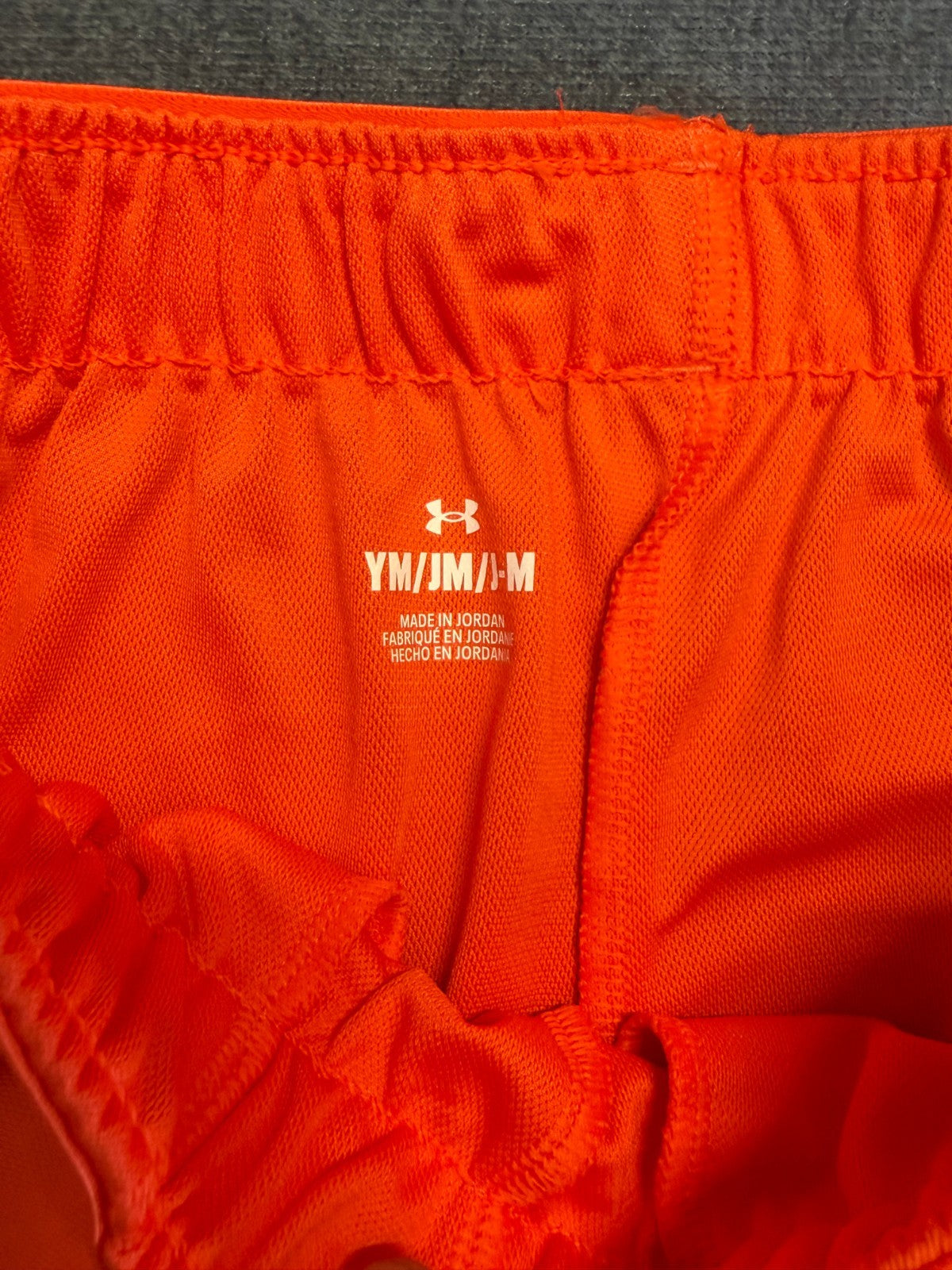 Under Armour G-Tech Play Up Shorts Girls Medium Orange Elastic Waist Classic
