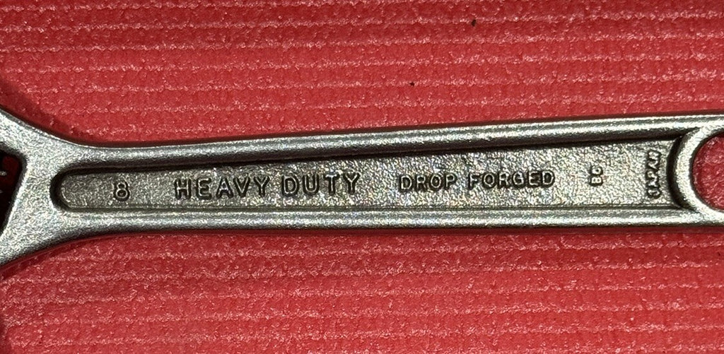 Vintage GREAT NECK TOOLS AW8 8" Adjustable Wrench Heavy Duty Drop Forged Japan
