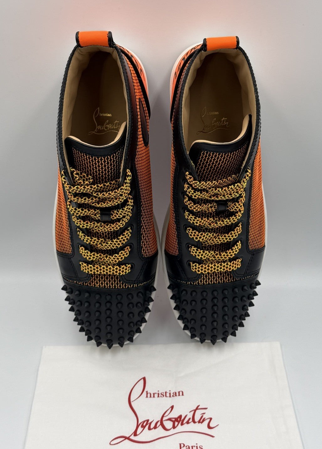 Authentic Christian Louboutin Spikes Leather High Top Sneakers- SIze 42 EU; 9 US