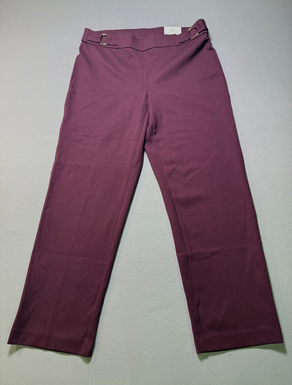 Rafaella Stretch Waistband Pull-On Styling Straight Leg Pants Women's 14 Purple