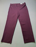 Rafaella Stretch Waistband Pull-On Styling Straight Leg Pants Women's 14 Purple
