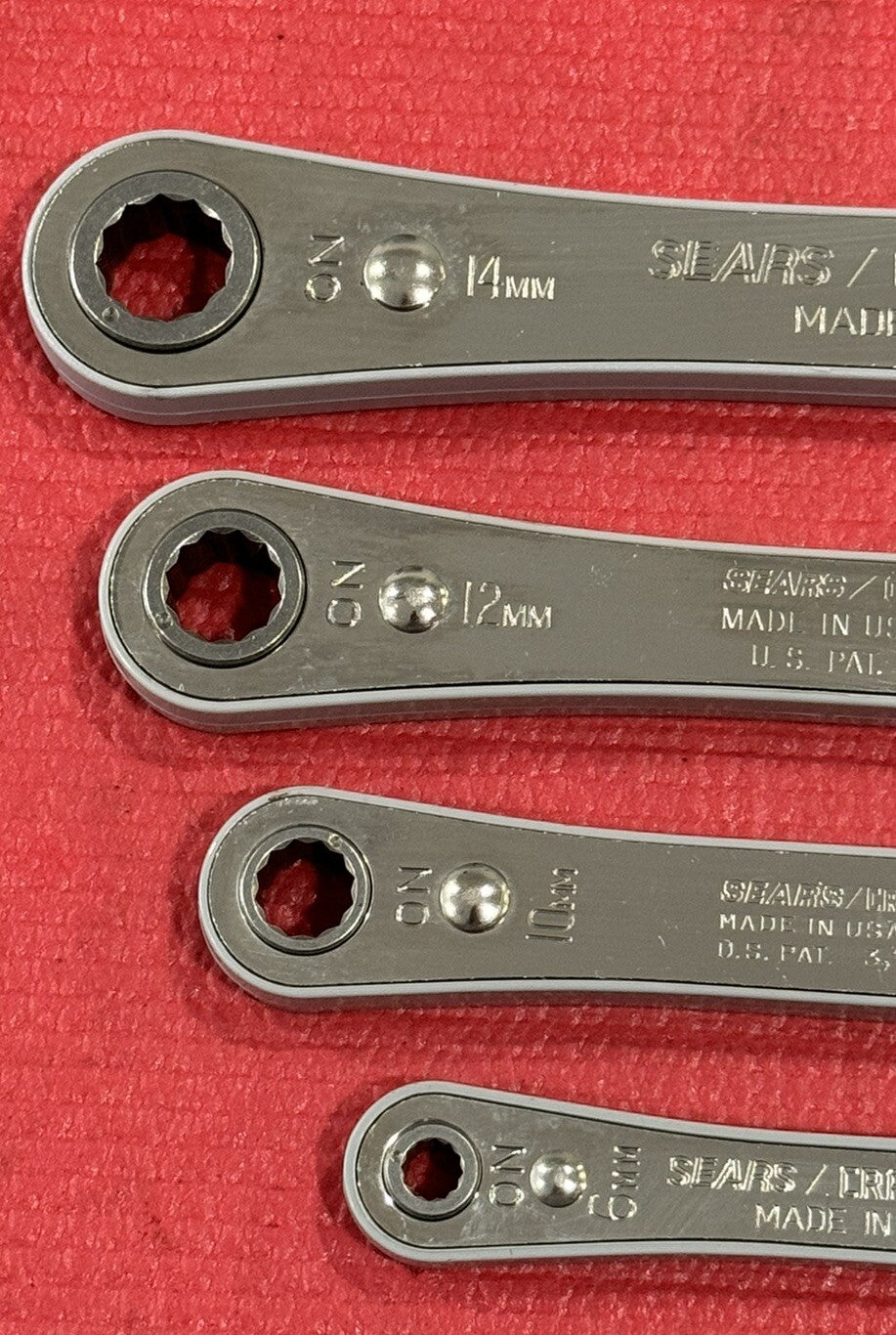 Vintage Sears Craftsman 43670 NEW 4PC Ratcheting Box Wrench Set Metric USA