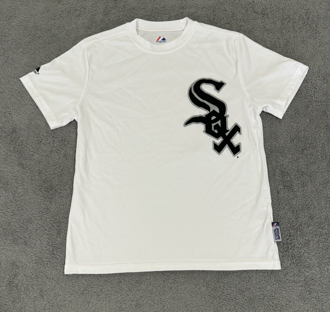 NEW Chicago White Sox Majestic Cool Base Tee Men's Size Youth Medium T-Shirt