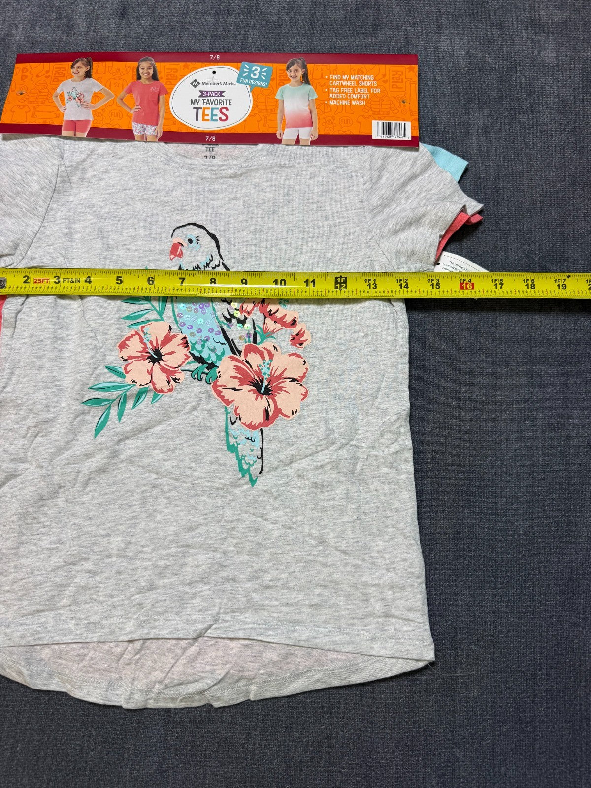 NWT Member's Mark My Favorite T-Shirts Girls 7/8 Multi Short Sleeve - Lot of 3