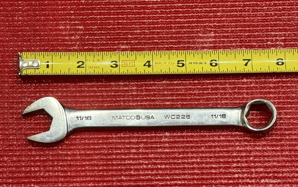 Matco Tools WC226 SAE 11/16" Combination Wrench 6 Point Made In USA S3