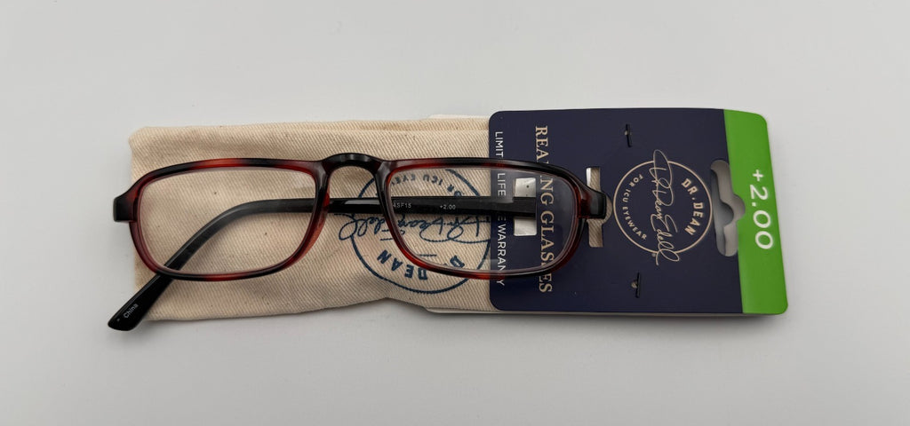ICU Eyewear Dr. Dean Edell Carmel Reading Glasses 2.00 Magnification Brown Frame
